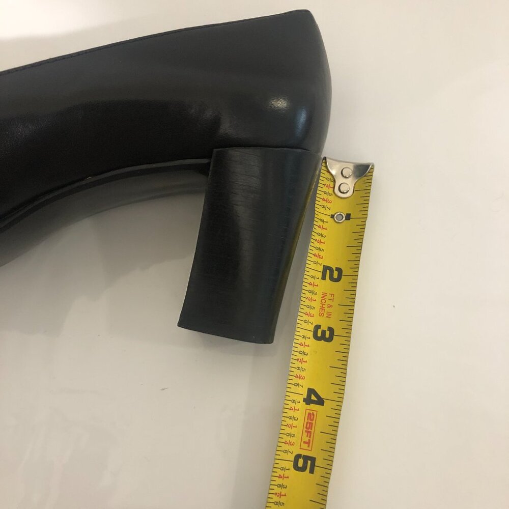 Franco Sarto Women's Classic Black Block Heel Pump Shoes  3 1/2" Heel Sz 10 1/2 - Picture 11 of 13